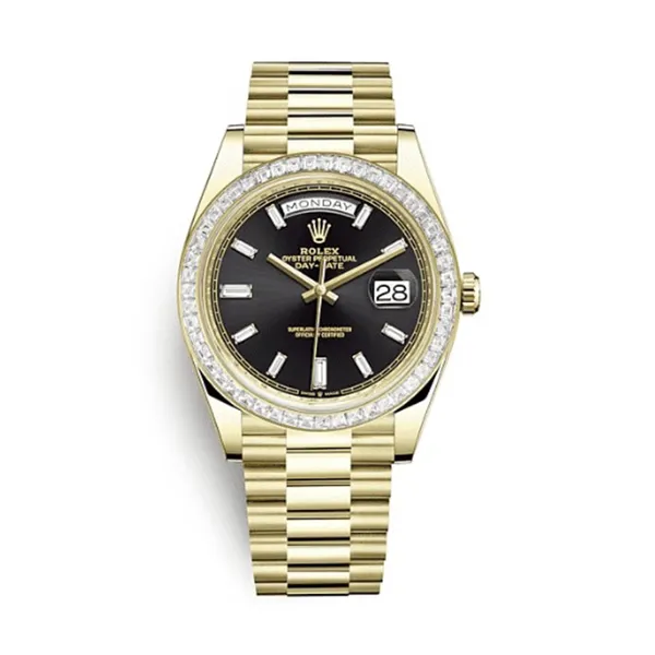 Đồng Hồ Nam Rolex Day-Date 40mm Yellow Gold 228398RBR-0001 Màu Đen Vàng