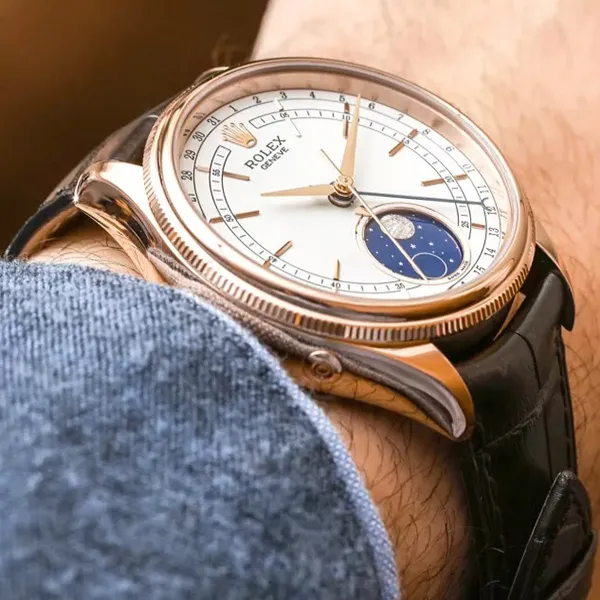 Đồng Hồ Nam Rolex Cellini Moonphase 39mm 50535-0002 Màu Đen Vàng Hồng - Đồng hồ - Vua Hàng Hiệu