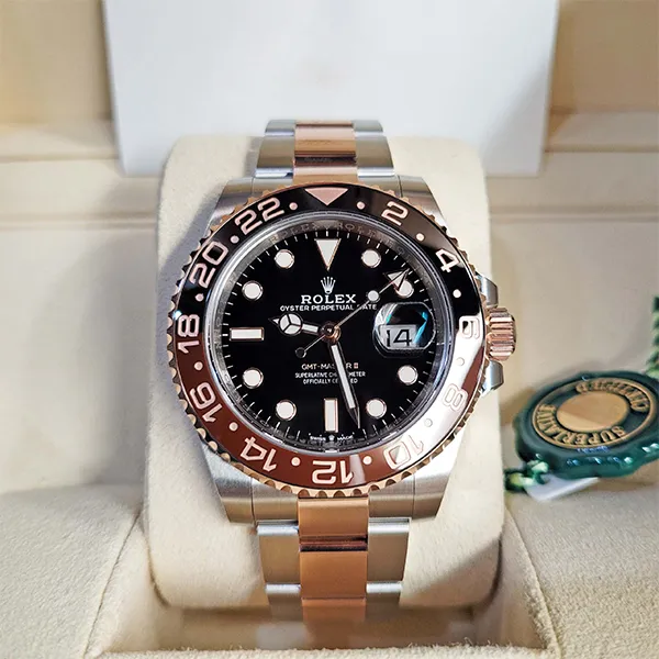 Đồng Hồ Nam Rolex GMT Master II Stainless Steel Rose Gold Black 126711CHNR-0002 Màu Bạc Vàng Hồng - Đồng hồ - Vua Hàng Hiệu
