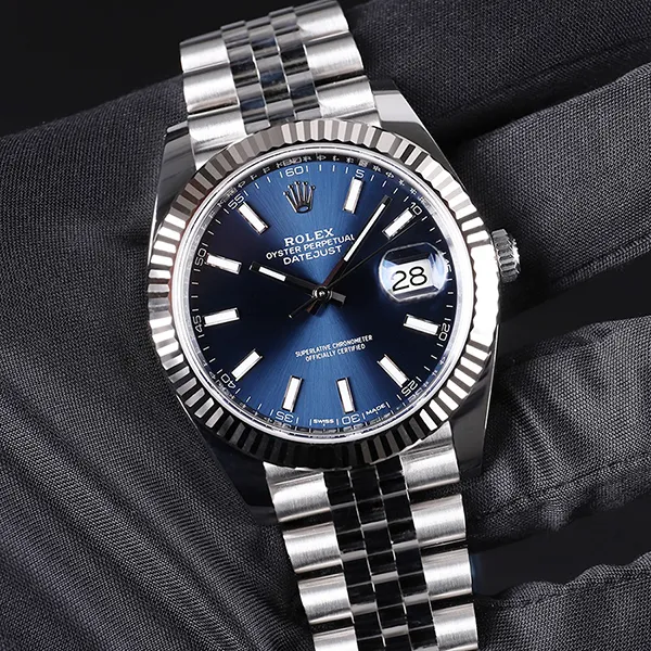 Đồng Hồ Nam Rolex Steel Datejust 41mm 126334-0002 Màu Bạc Mặt Xanh