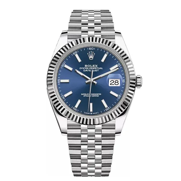 Đồng Hồ Nam Rolex Steel Datejust 41mm 126334-0002 Màu Bạc Mặt Xanh