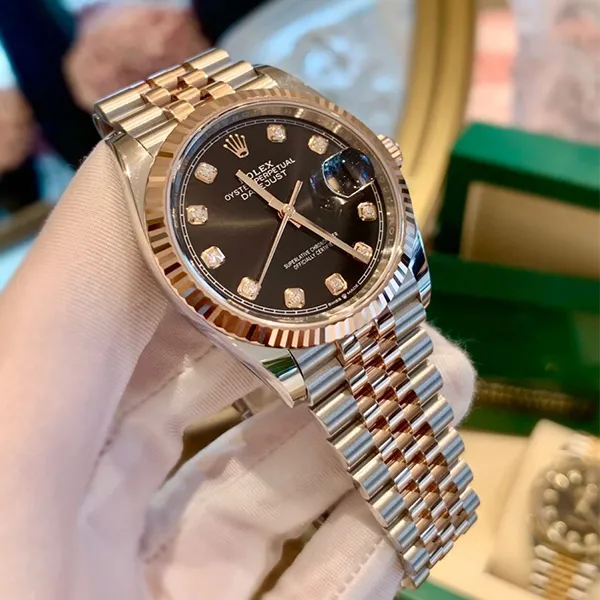 Đồng Hồ Nam Rolex Steel Everose Rolesor Datejust 36mm Black Dial 126231-0019 Màu Bạc Vàng Hồng - Đồng hồ - Vua Hàng Hiệu