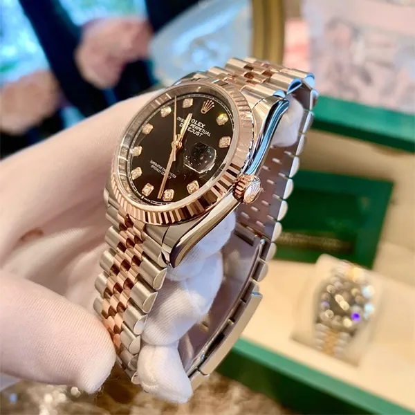 Đồng Hồ Nam Rolex Steel Everose Rolesor Datejust 36mm Black Dial 126231-0019 Màu Bạc Vàng Hồng - Đồng hồ - Vua Hàng Hiệu