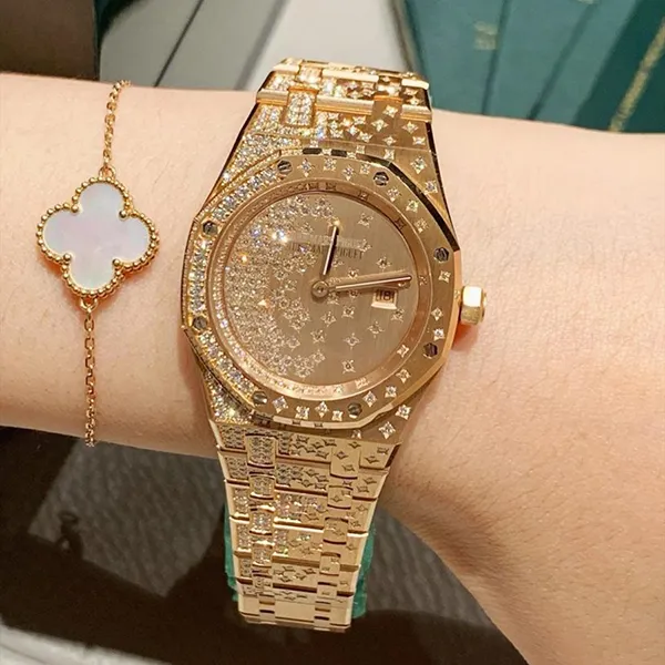 Đồng Hồ Nữ Audemars Piguet Royal Oak Quartz Cascade 33mm 67654or.zz.1264or.01 Màu Vàng Hồng