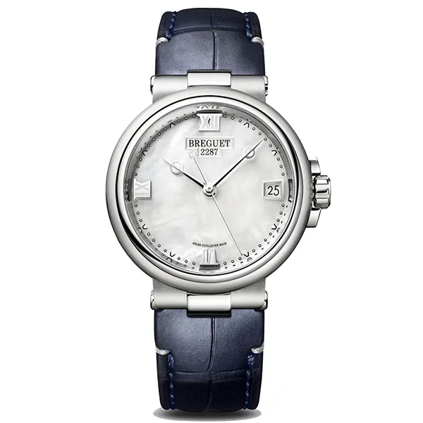 Đồng Hồ Nữ Breguet Marine Automatic 33.8mm 9517ST/5W/984 Màu Xanh Bạc