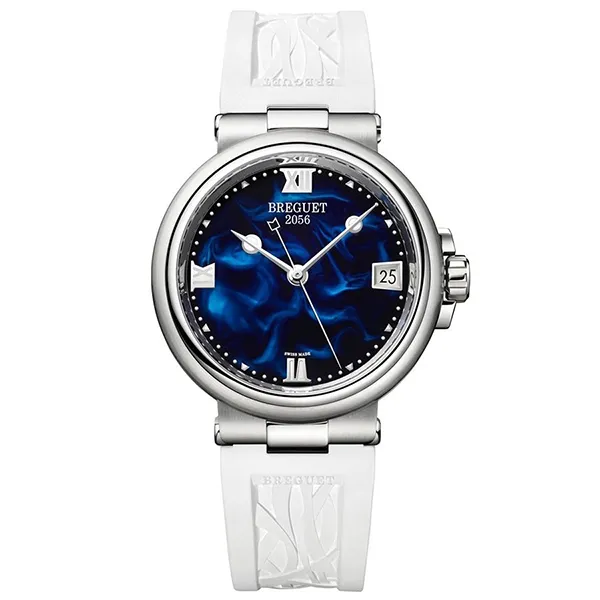 Đồng Hồ Nữ Breguet Marine Automatic 33.8mm 9517ST/E2/584 Màu Xanh Trắng