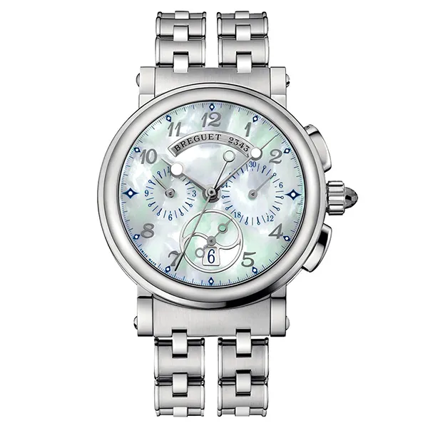 Đồng Hồ Nữ Breguet Marine Chronograph Green MOP Ladies 8827ST / 5W / SM0 Màu Bạc