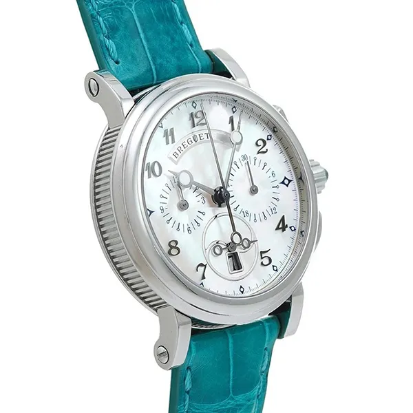 Đồng Hồ Nữ Breguet Marine Chronograph MOP Ladies 8827ST/5W/986 Màu Xanh Bạc