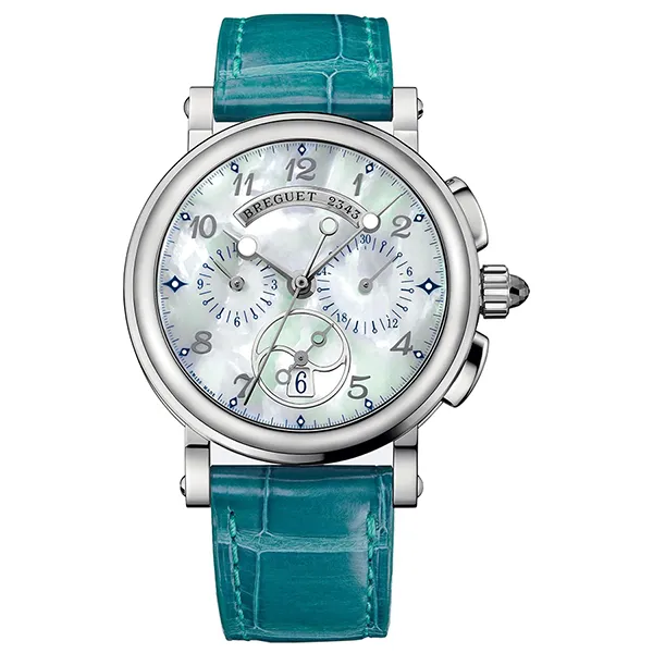 Đồng Hồ Nữ Breguet Marine Chronograph MOP Ladies 8827ST/5W/986 Màu Xanh Bạc