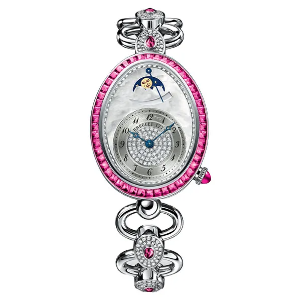 Đồng Hồ Nữ Breguet Reine De Naples Power Reserve Ladies 8909BB/5D/J21/RRRR Màu Hồng Bạc
