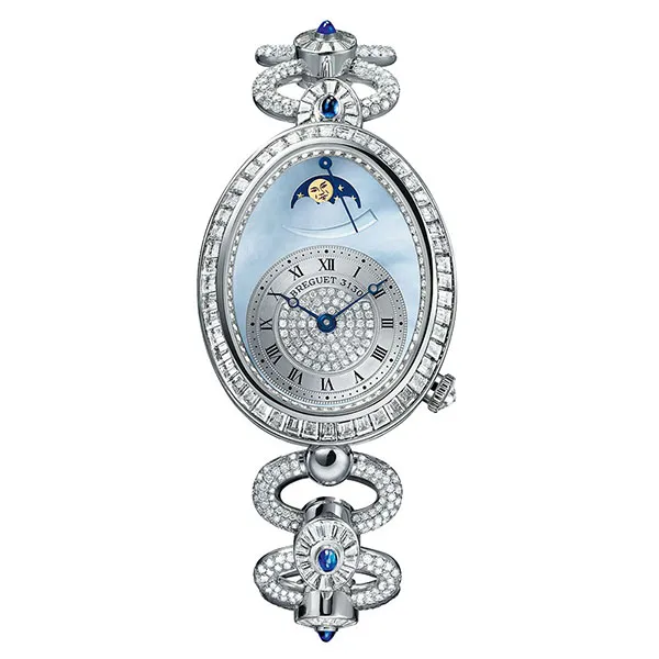 Đồng Hồ Nữ Breguet Reine De Naples Power Reserve Ladies 8909BB/VD/J29/DDD0 Màu Xanh Bạc