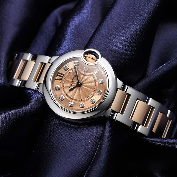 Đồng Hồ Nữ Cartier Ballon Bleu De 28mm WE902052 Màu Demi (Vàng Hồng – Bạc)