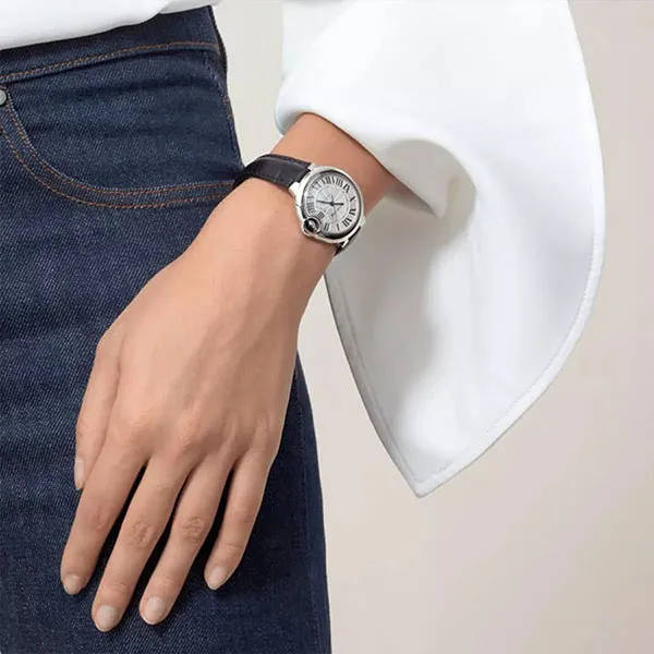 Đồng Hồ Nữ Cartier Ballon Bleu De 33mm W6920085 Black Màu Bạc Đen