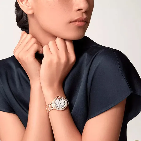 Đồng Hồ Nữ Cartier Ballon Bleu De 33mm WE902064 Rose Màu Trắng / Vàng Hồng