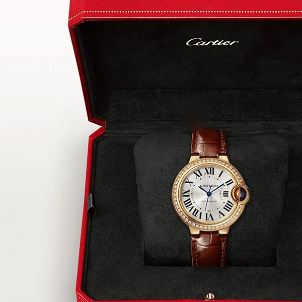 Đồng Hồ Nữ Cartier Ballon Bleu De 33mm WJBB0040 Brown Màu Nâu Vàng
