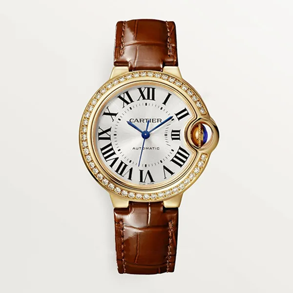Đồng Hồ Nữ Cartier Ballon Bleu De 33mm WJBB0040 Brown Màu Nâu Vàng