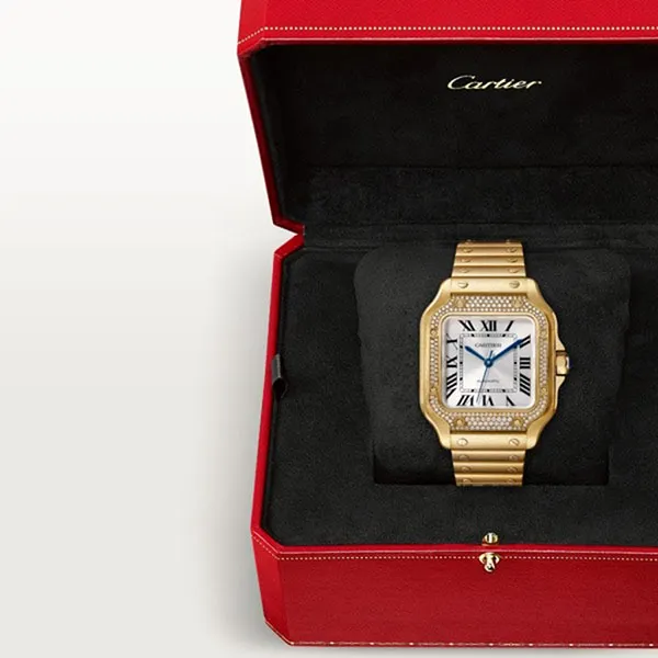 Đồng Hồ Nữ Cartier Santos De Cartier WJSA0010 35,1mm Màu Vàng Trắng - Đồng hồ - Vua Hàng Hiệu