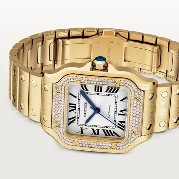 Đồng Hồ Nữ Cartier Santos De Cartier WJSA0010 35,1mm Màu Vàng Trắng - Đồng hồ - Vua Hàng Hiệu
