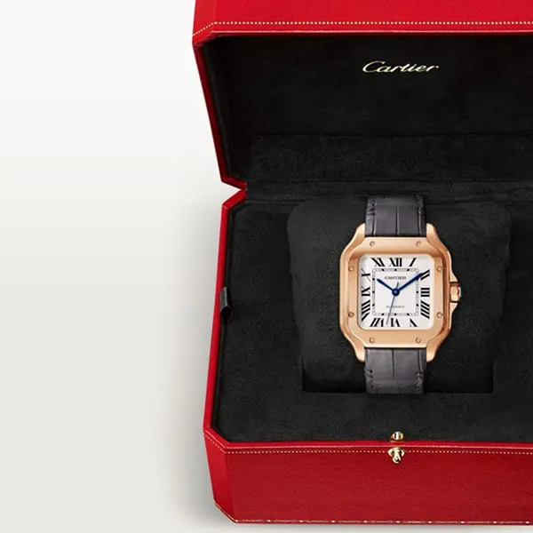 Đồng Hồ Nữ Cartier Santos De WGSA0028 35,1mm Màu Xám/ Vàng Hồng - Đồng hồ - Vua Hàng Hiệu