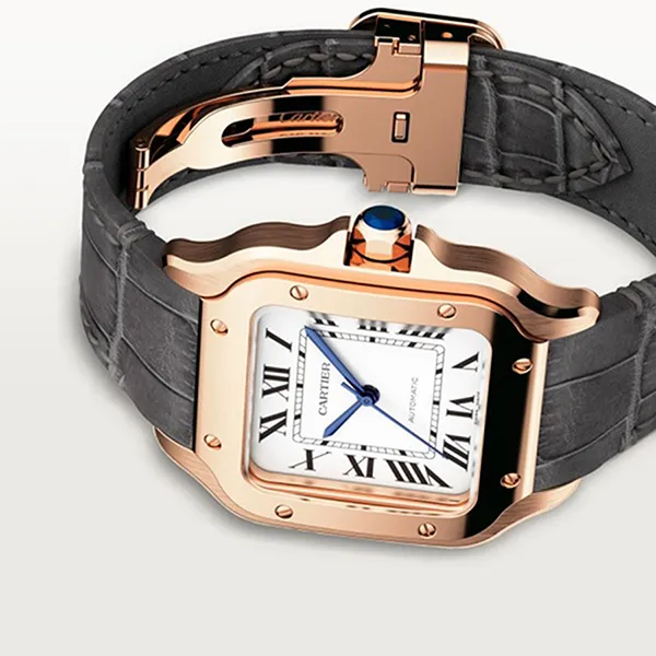 Đồng Hồ Nữ Cartier Santos De WGSA0028 35,1mm Màu Xám/ Vàng Hồng - Đồng hồ - Vua Hàng Hiệu