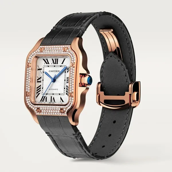 Đồng Hồ Nữ Cartier Santos De WJSA0012 35,1mm Màu Đen / Vàng Hồng - Đồng hồ - Vua Hàng Hiệu