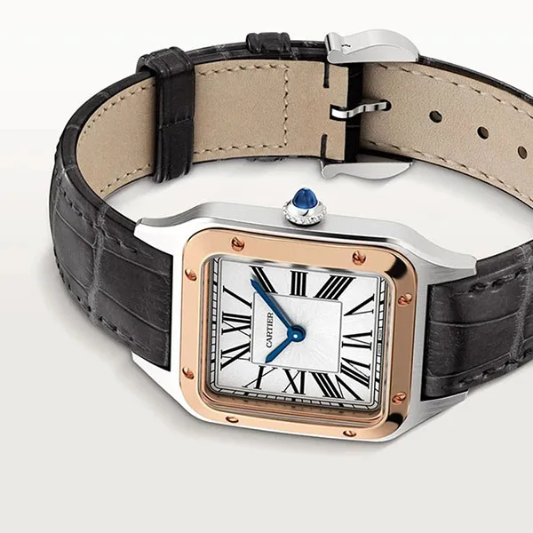 Đồng Hồ Nữ Cartier Santos Dumont W2SA0012 38mm Màu Đen/ Vàng Hồng