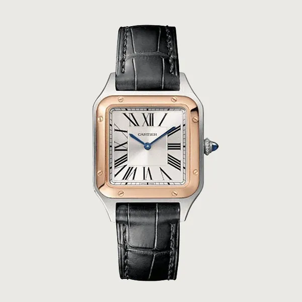 Đồng Hồ Nữ Cartier Santos Dumont W2SA0012 38mm Màu Đen/ Vàng Hồng