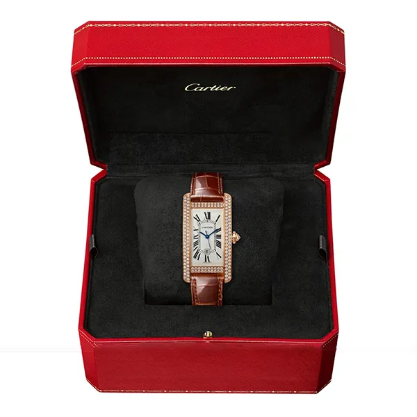 Đồng Hồ Nữ Cartier Tank Américaine WB704751 41.6mm Màu Nâu Trắng
