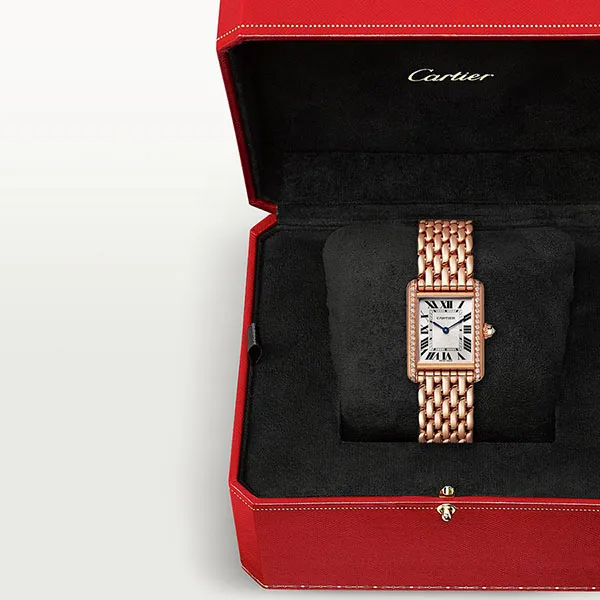 Đồng Hồ Nữ Cartier Tank Louis Cartier WJTA0020 29.5mm Màu Trắng / Vàng Hồng