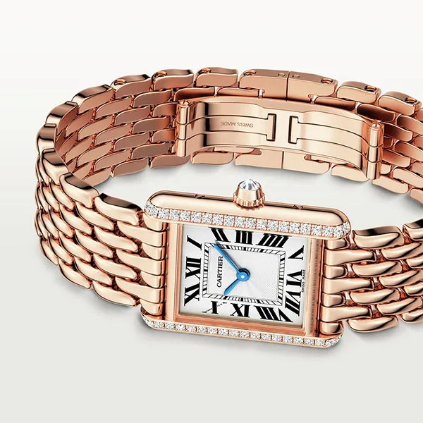 Đồng Hồ Nữ Cartier Tank Louis Cartier WJTA0020 29.5mm Màu Trắng / Vàng Hồng