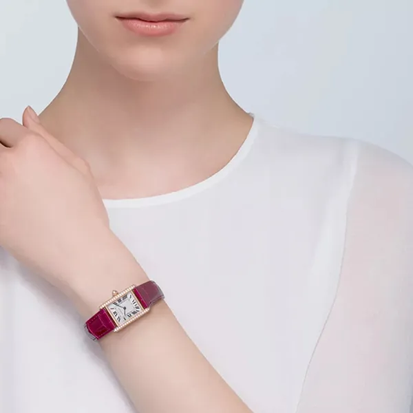 Đồng Hồ Nữ Cartier Tank Louis WJTA0010 29,5mm Màu Đỏ / Vàng Hồng