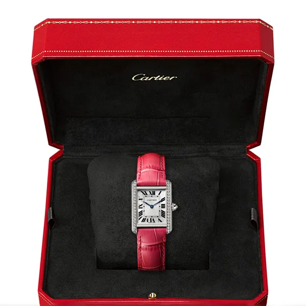 Đồng Hồ Nữ Cartier Tank Louis WJTA0011 29,5mm Màu Hồng Bạc