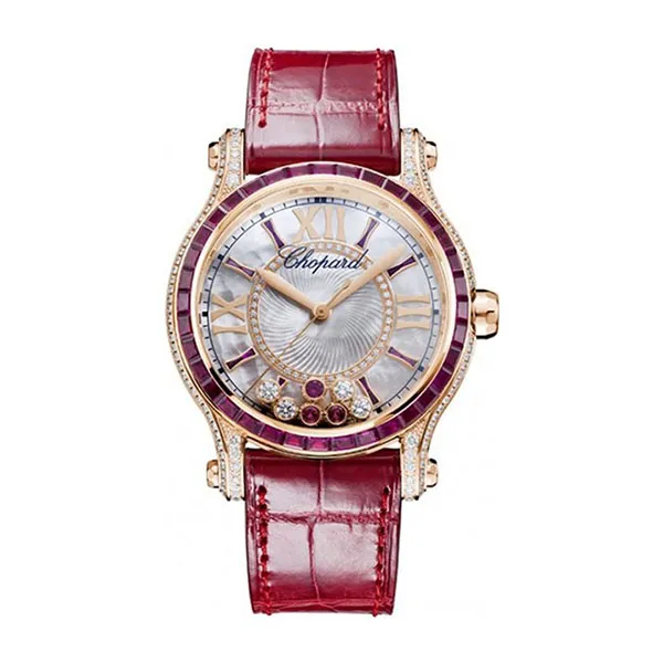 Đồng Hồ Nữ Chopard 274891-5004 Happy Sport Diamonds Rubies 36mm Màu Đỏ