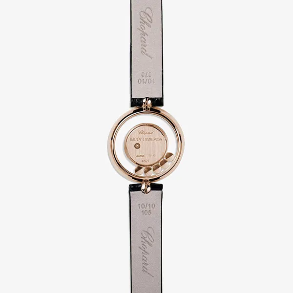 Đồng Hồ Nữ Chopard Happy Diamonds 203957-5214 18K Rose 26mm Màu Đen/ Vàng Hồng