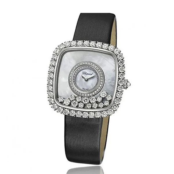 Đồng Hồ Nữ Chopard Happy Diamonds 204368-1001 18K Limited 37.85mm Màu Đen Trắng - Đồng hồ - Vua Hàng Hiệu