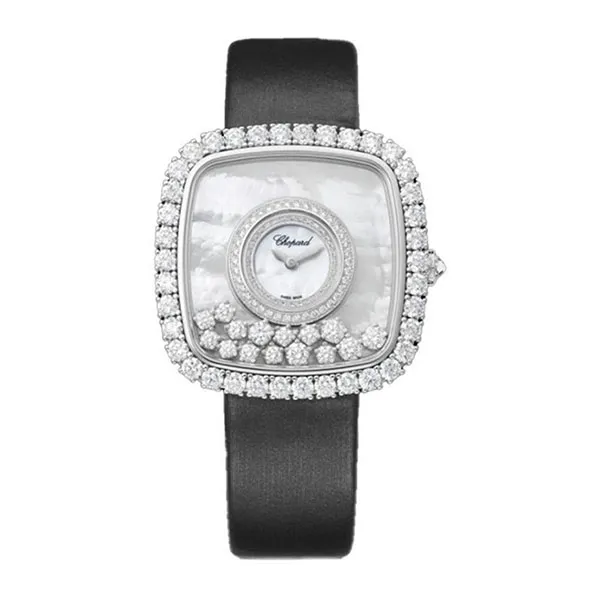 Đồng Hồ Nữ Chopard Happy Diamonds 204368-1001 18K Limited 37.85mm Màu Đen Trắng - Đồng hồ - Vua Hàng Hiệu