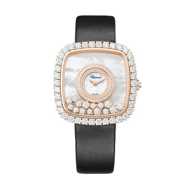 Đồng Hồ Nữ Chopard Happy Diamonds 204368-5001 18K Limited 37.85 Màu Đen / Vàng Hồng