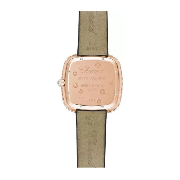 Đồng Hồ Nữ Chopard Happy Diamonds 204368-5001 18K Limited 37.85 Màu Đen / Vàng Hồng
