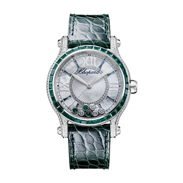 Đồng Hồ Nữ Chopard Happy Sport 274891-1004 Diamonds & Rubies 36mm Màu Xanh Lá - Đồng hồ - Vua Hàng Hiệu