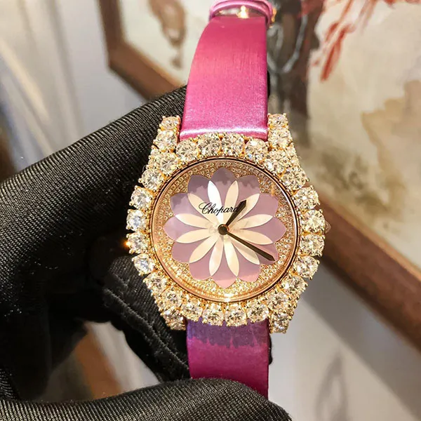 Đồng Hồ Nữ Chopard L’heure Du Diamant Floral Rose Gold 36mm Màu Vàng Hồng