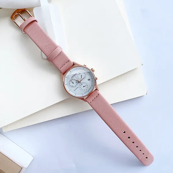 Đồng Hồ Nữ Citizen Eco-Drive Chronograph Women's Watch FB1443-08A Màu Hồng