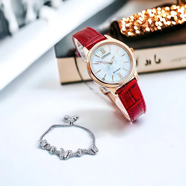 Đồng Hồ Nữ Citizen Eco-Drive EM0419-11D Màu Đỏ / Vàng Hồng - Đồng hồ - Vua Hàng Hiệu