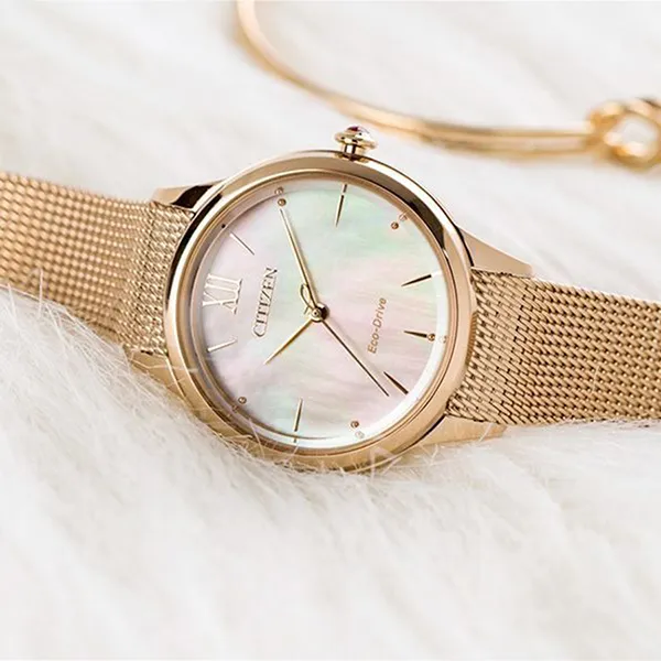Đồng Hồ Nữ Citizen Eco-Drive EM0813-86Y Màu Vàng Hồng