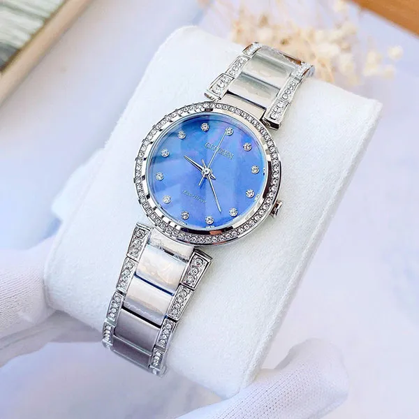 Đồng Hồ Nữ Citizen Eco-Drive EM0840-59N Màu Xanh Bạc