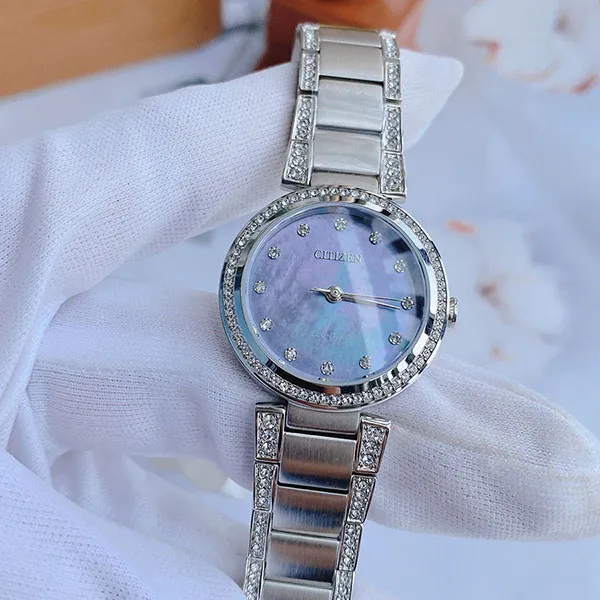 Đồng Hồ Nữ Citizen Eco-Drive EM0840-59N Màu Xanh Bạc
