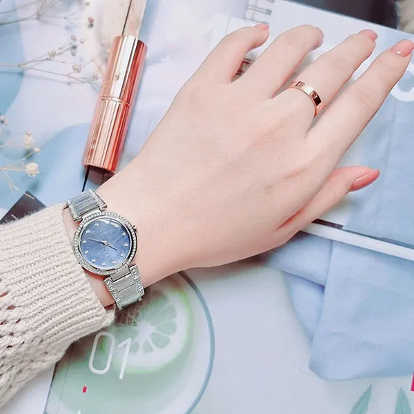 Đồng Hồ Nữ Citizen Eco-Drive EM0840-59N Màu Xanh Bạc