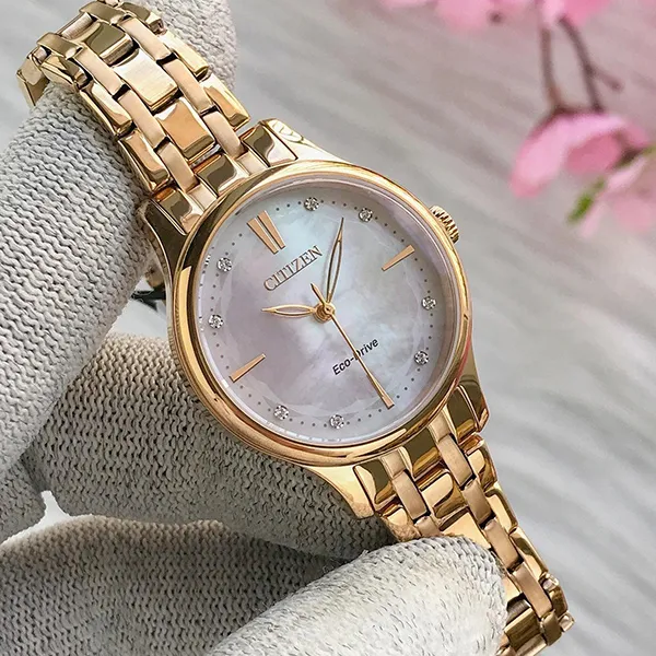Đồng Hồ Nữ Citizen Eco Drive Watch EM0893-87Y Màu Vàng Gold
