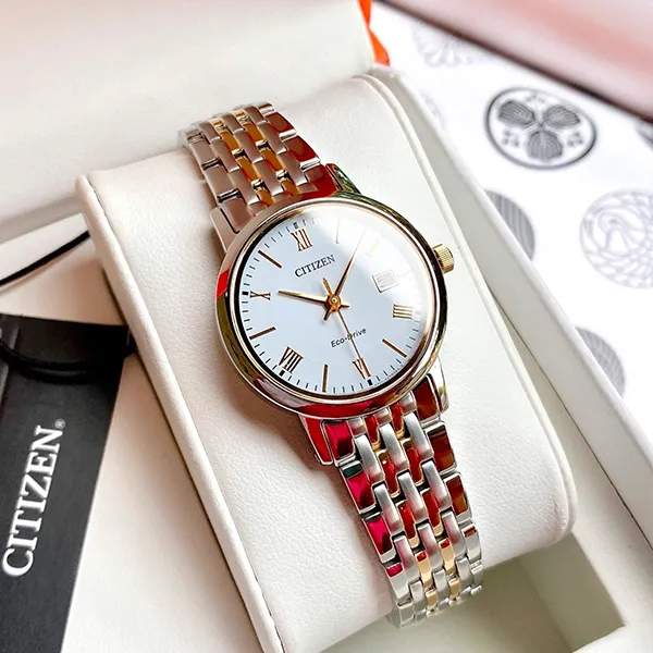 Đồng Hồ Nữ Citizen Eco Drive Watch EW1584-59A Màu Bạc Trắng