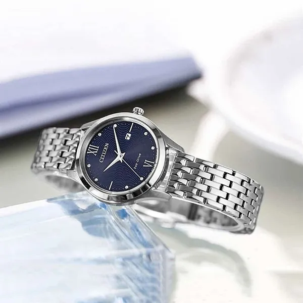 Đồng Hồ Nữ Citizen Eco-Drive EW2530-87L Màu Xanh Bạc