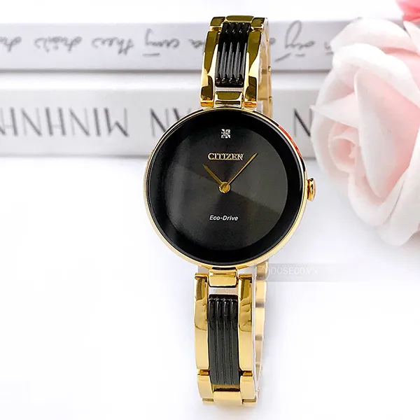 Đồng Hồ Nữ Citizen Eco-Drive EX1539-57E Màu Vàng Đen